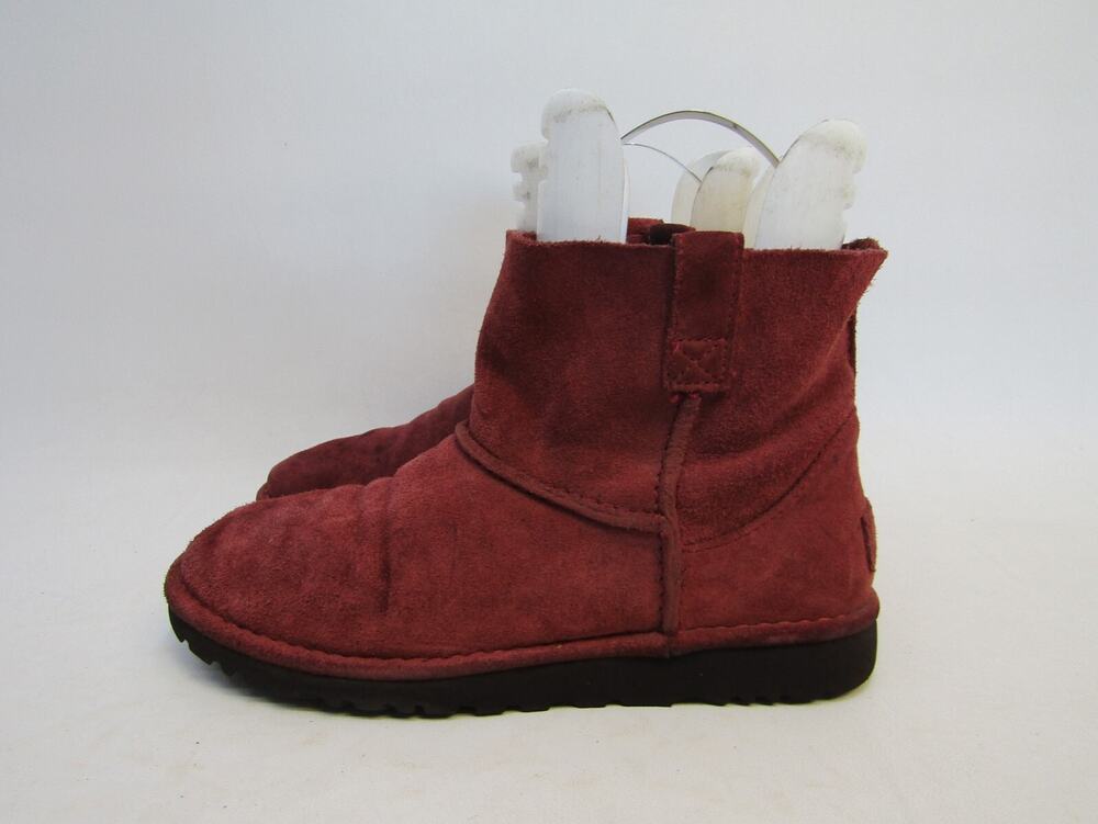 UGG Womens Size 8 M Red Suede Slouch Ankle Fashion Boots Bootie